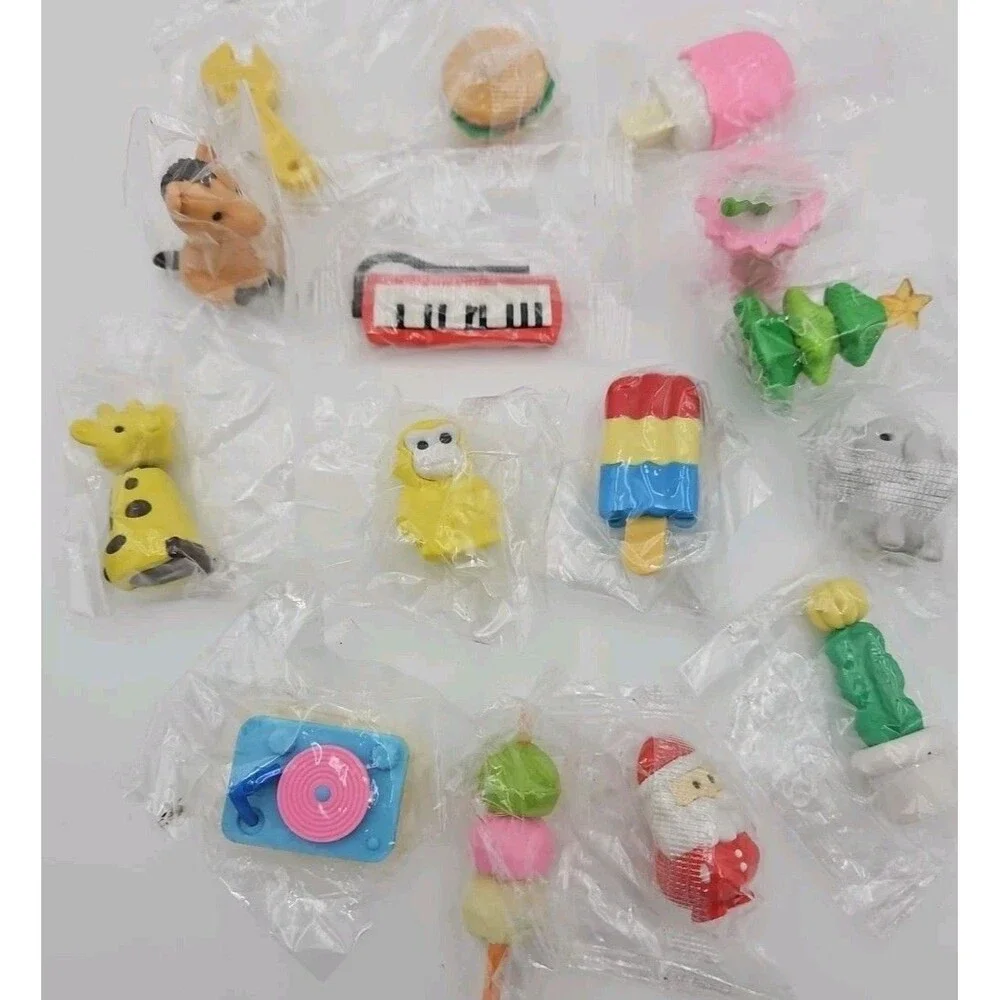 Erasers Animal Food Various Designs For Puzzles Or Kids Desk 70 Pcs New In Pack